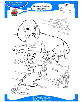 Çocuklar İçin Köpek Boyama Sayfaları 